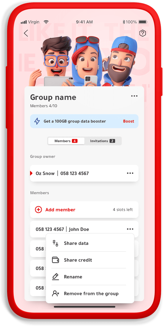 Virgin Groups invitation